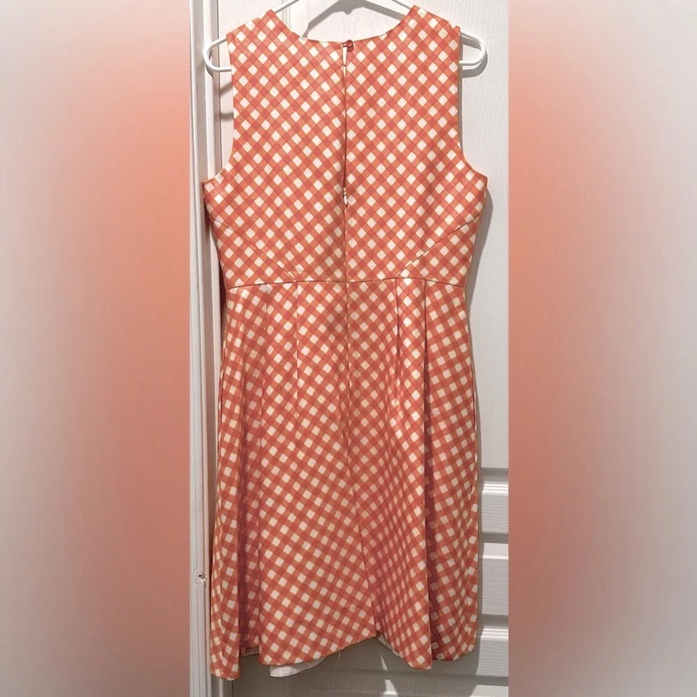 NWT Kate Spade Sleeveless Talulah Orange Gingham A-line Dress